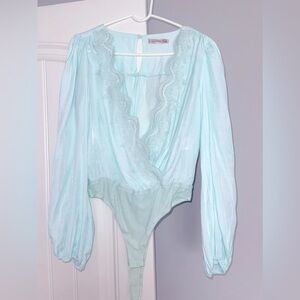 Light blue lace bodysuit
